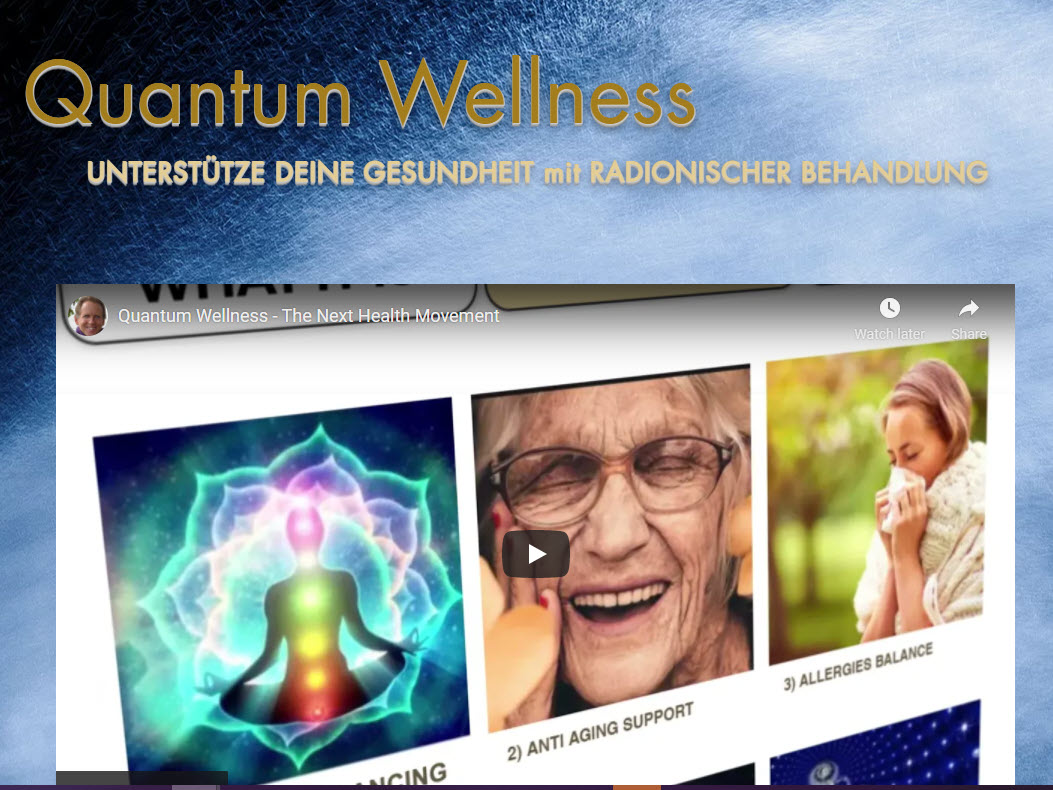 Quantum Wellness Webseite mit Interview