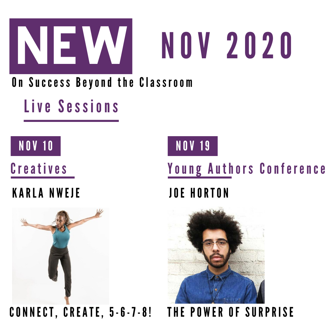 graphic of live sessions for November programming