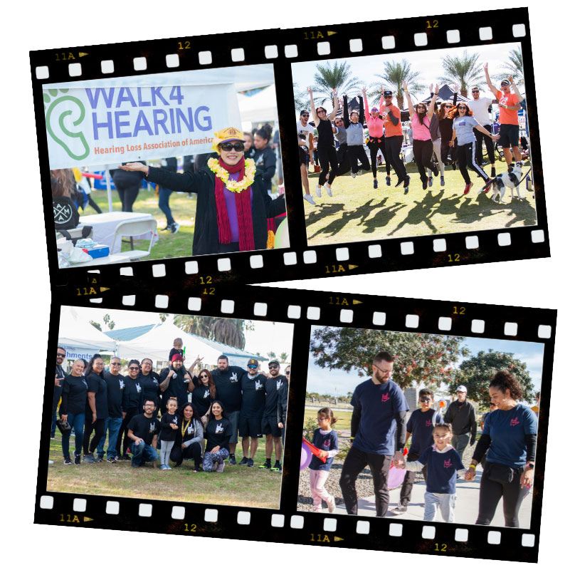 Walk4Hearing celebrations with people cheering