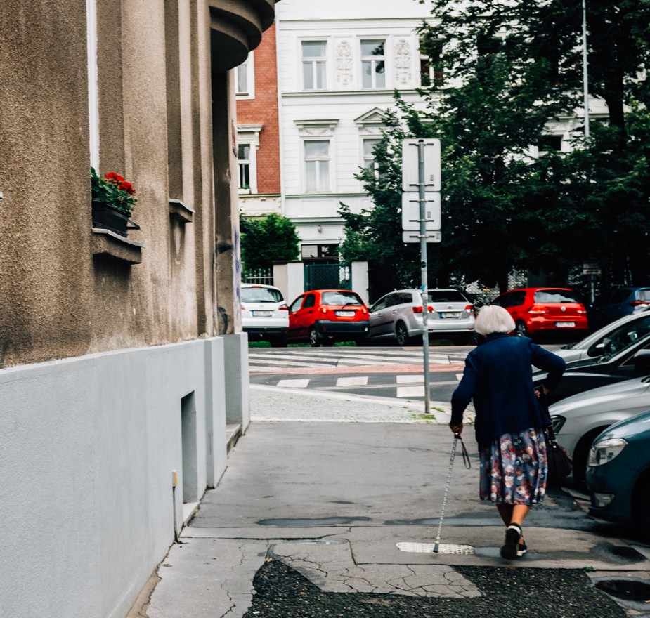 senior walking in Germany