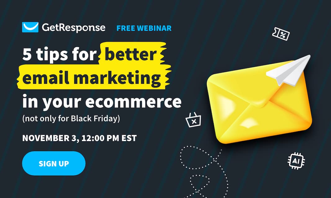 Free webinar: 5 tips for better email marketing in your ecommerce.