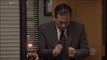 Gif of Steve Carell's drumroll.