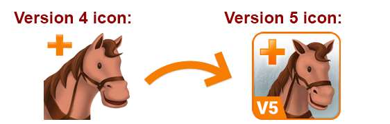 version 4 and version 5 icons