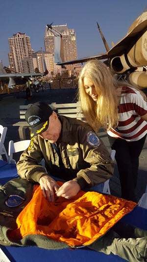 Top Gun Night, Pete Petigrew signing The Jacket