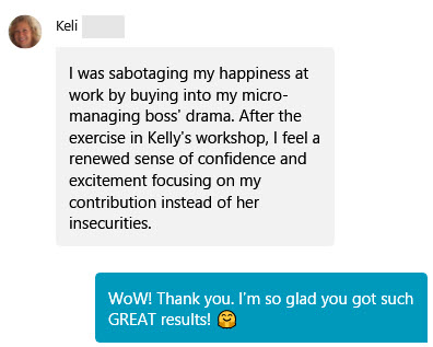 Keli's self-sabotage to rockin' results success story