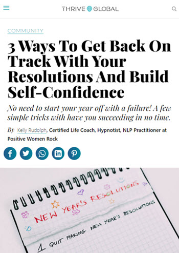 Kelly Rudolph article on New Year's Resolutions
