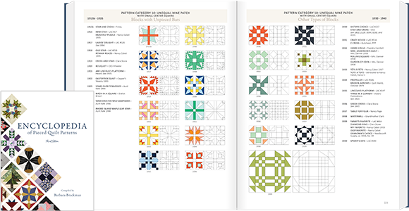 Product Spotlight: Encyclopedia of Pieced Quilt Patterns  If this book isn't already on your shelf, you'll want to add it to your collection. Look up the names of over 4,000 pieced blocks, identify unknown patterns, or flip through the 522 colorful pages for inspiration! Shop Must-Haves >