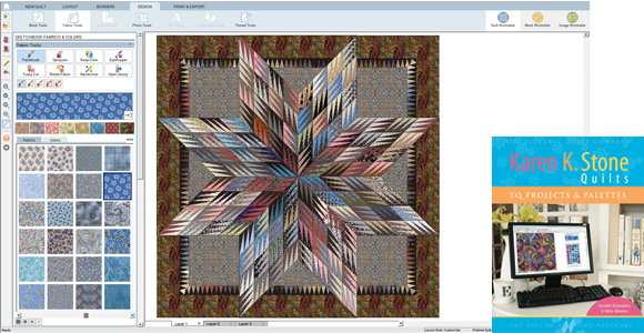 Quilt Project Add-on: Karen K Stone. Quilts  Use EQ software to open Karen's most spectacular quilts. Print the foundation patterns as she designed them, or edit them to make your own. Color the quilts with your own fabrics or use the hundreds of fabrics that are included! Shop Karen K. Stone >