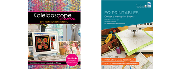 The Kaleidoscope Collection add-on for EQ8 adds 500+ blocks to your EQ! You'll be amazed at the quilts you can design with these!  Quilter's Newsprint paper makes sewing the blocks easy and fast! Print the paper-piecing patterns right onto them and sew through for the perfect block!