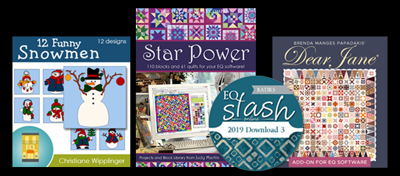 Already have EQ8? Pick out some blocks, quilts, or fabrics to add on! Choose from hundreds of products like Judy Martin star blocks, appliqué snowmen, Dear Jane quilts, or fabrics from Moda, Andover, Hoffman, and lots more!