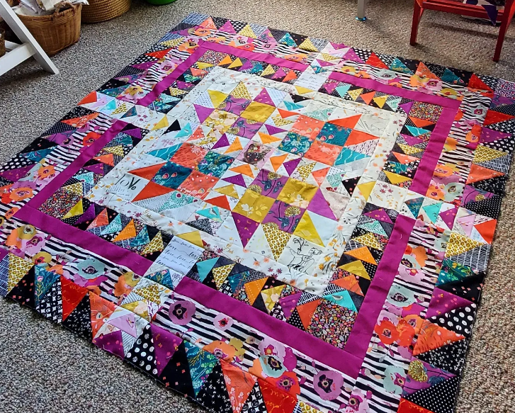 Nicole Buckley  If you needed a push to use up your scraps, this is it! We're loving what Nicole did with hers! See close ups and a video on her Instagram, @saphre1964.