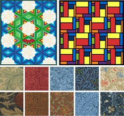 EQ Freebies  Don't miss this month's free downloads, fabric giveaway, and lesson for EQ8!  Project of the Month: Wonderful Wreath  Fabric of the Month: Best of Morris by Barbara Brackman (and fabric giveaway from Moda!)  Design & Discover lesson: Learn to Design Stained Glass Quilts