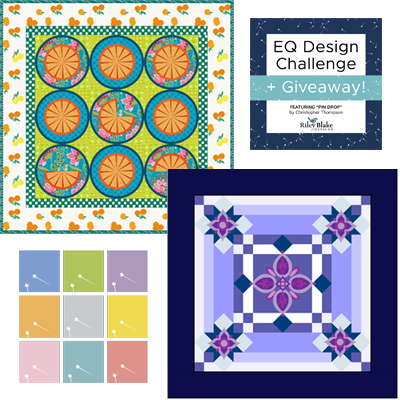 EQ Freebies  Don't miss July's free downloads and lessons for EQ8!  Project of the Month: Outrageous Oranges  Fabric of the Month: Pin Drop by Riley Blake Designs (and fabric giveaway!)  Design & Discover Lesson: Medallion Quilts
