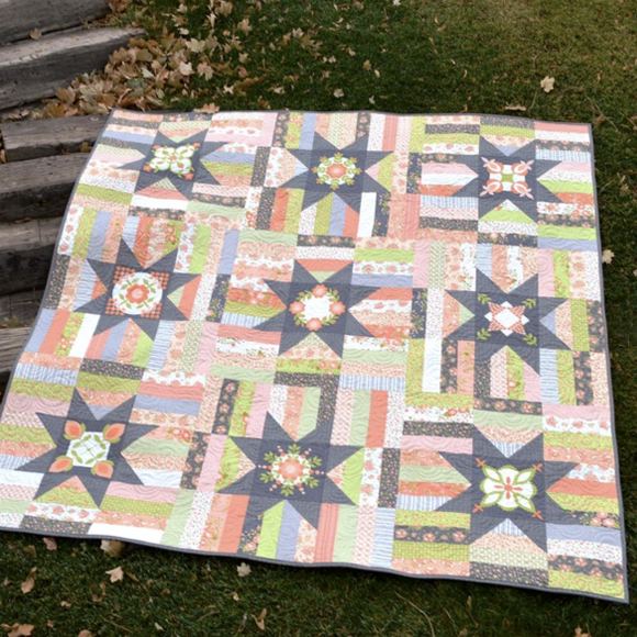 Love how this quilt shows off the pretty fabrics! Not only is the quilt designed by our friend, Melissa Corry... the fabrics are EQ user, Corey Yoder's! 