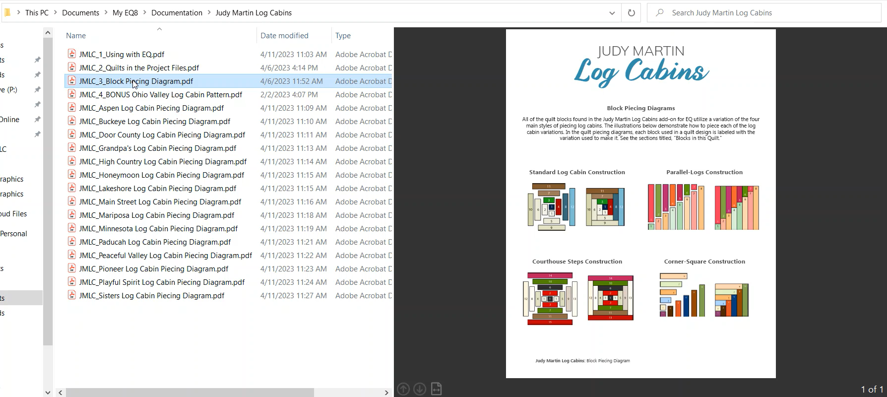 Log Cabin Piecing Diagrams