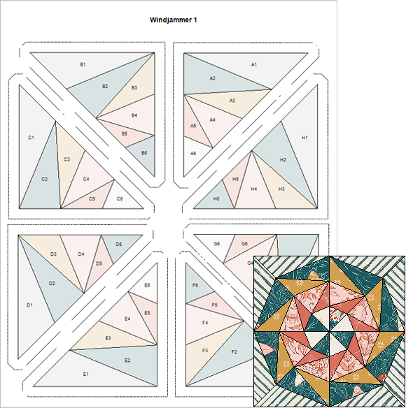 Each block has 8 precisely marked units, making even the most complex blocks easy enough for beginners. Print the foundation paper-piecing pattern, sew each unit, then join the units, and the block is done! You can do it!