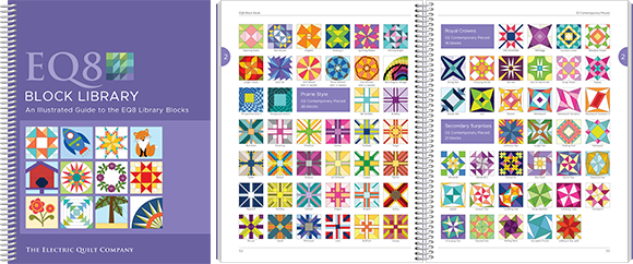 EQ8 Block Library: Want to easily browse the blocks that come in EQ8? You can with this fun, colorful book! All 6,700+ blocks are organized by category and style, just as they appear in EQ8. Oh the inspiration! View this book >