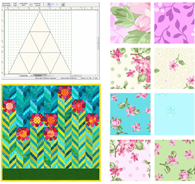 EQ Freebies  Don't miss February's free downloads, fabric giveaway, and lesson for EQ8!Project of the Month: Spring SensationFabric of the Month: Rose Whispers from Benartex (and fabric giveaway!)  Design & Discover lesson: Quilts with Triangles