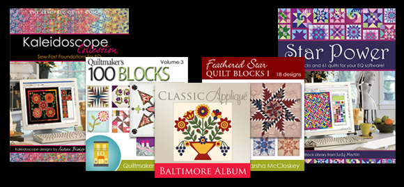 Add Blocks to your EQ8!  Want some new blocks to play with? Making a special project? We've got hundreds of pieced and applique blocks you can add to your EQ8! (Some include quilts too!)