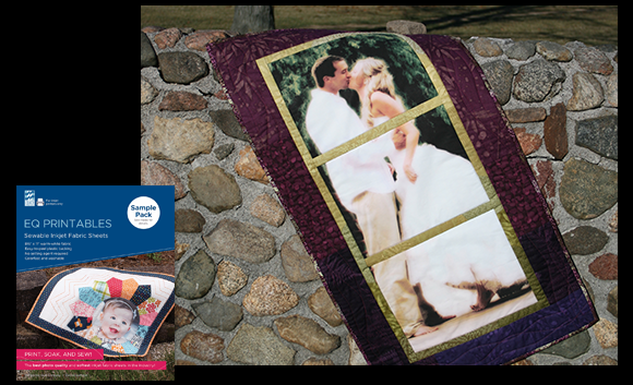 Make those special moments last forever... in a quilt! EQ Printables come in 3 types and this Sample Pack includes them all - perfect for trying something new! Gift the fabric sheets, or use them to make a gift featuring cherished photos!