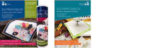 Use EQ printable inkjet fabric sheets to turn your photos into quilts, pillows, placemats, holiday gifts—anything! Be sure to also check out Quilter's Newsprint  for printing quilting designs and paper piecing patterns! Shop EQ Printables >