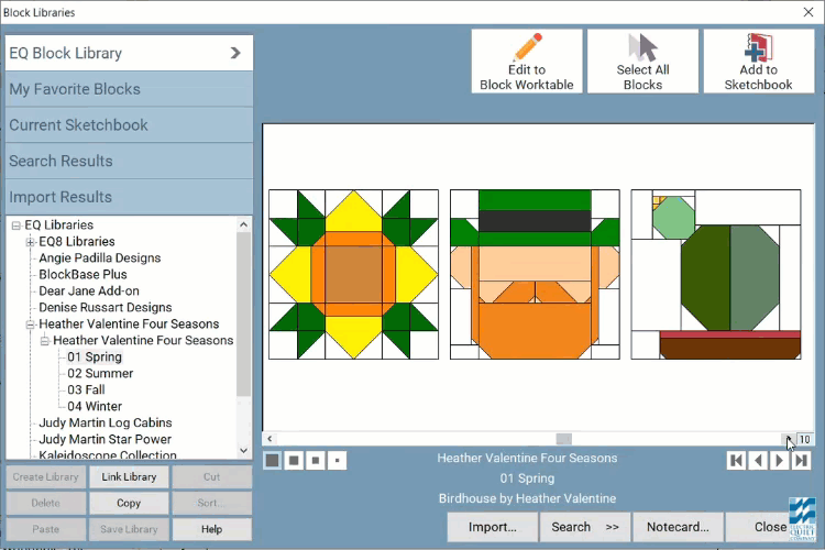 Add-on includes: 40 Pieced Blocks