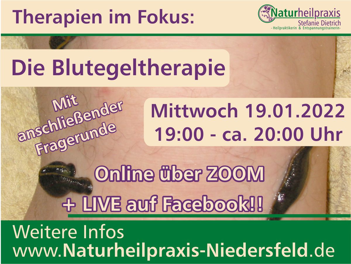 Therapien im Fokus - Blutegeltherapie am 19.01. 19:00 Uhr