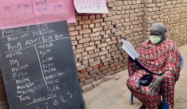 literacy class in South Sudan